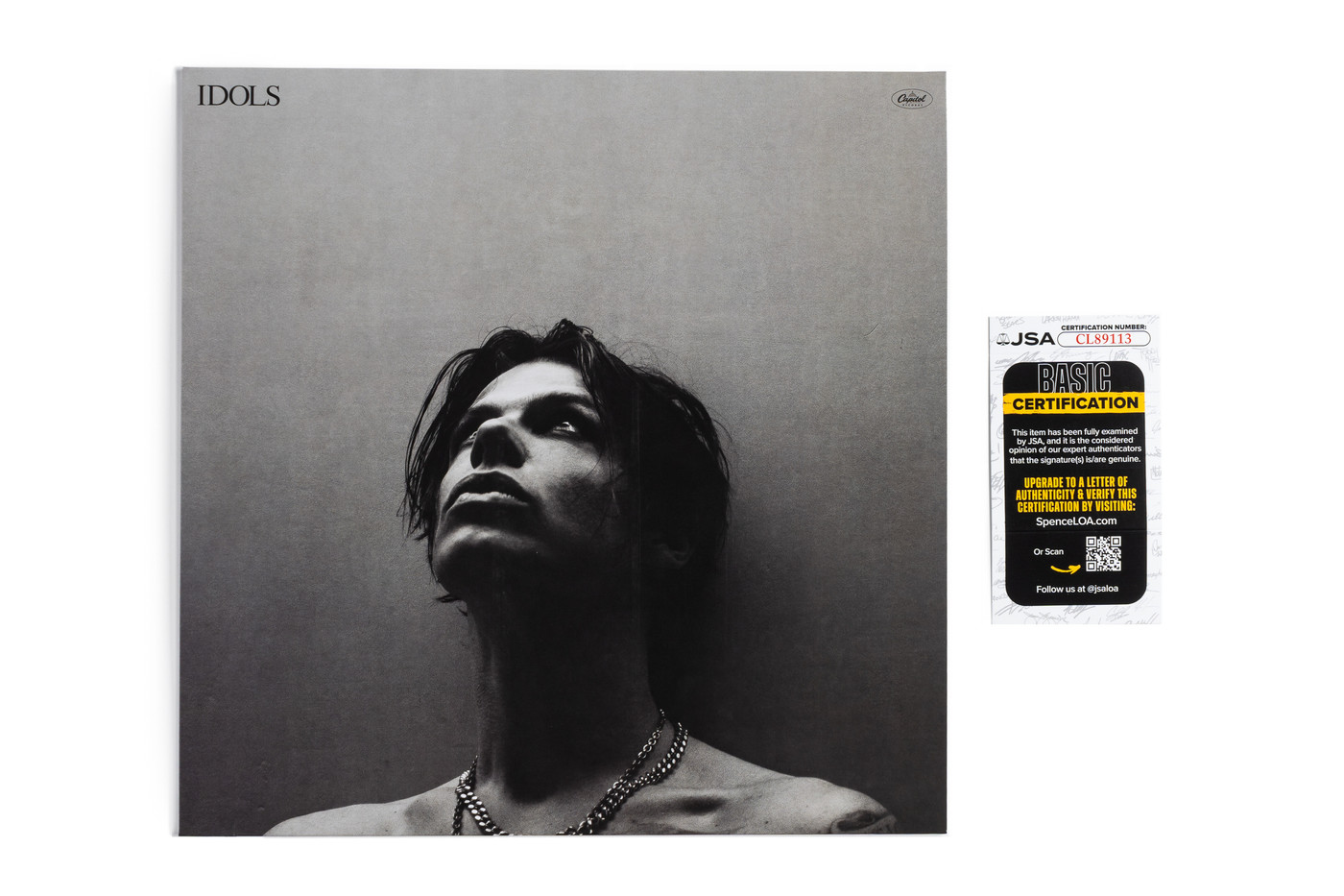 Yungblud Signed "Idols" 5x5 Art Card with LP JSA