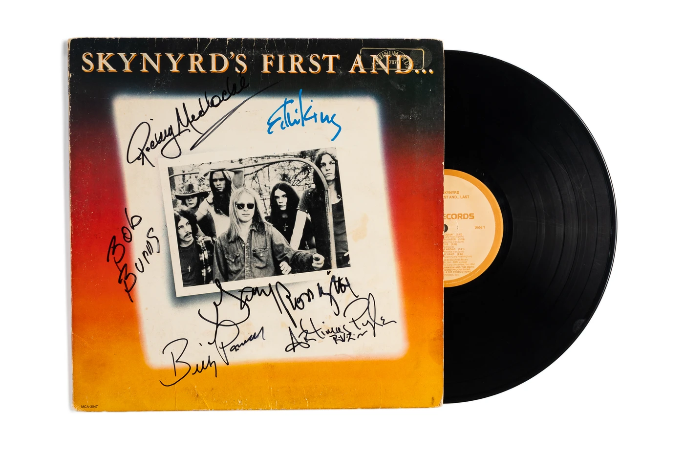 Lynyrd Skynyrd Signed "Skynyrd's First And...Last" LP Cover JSA