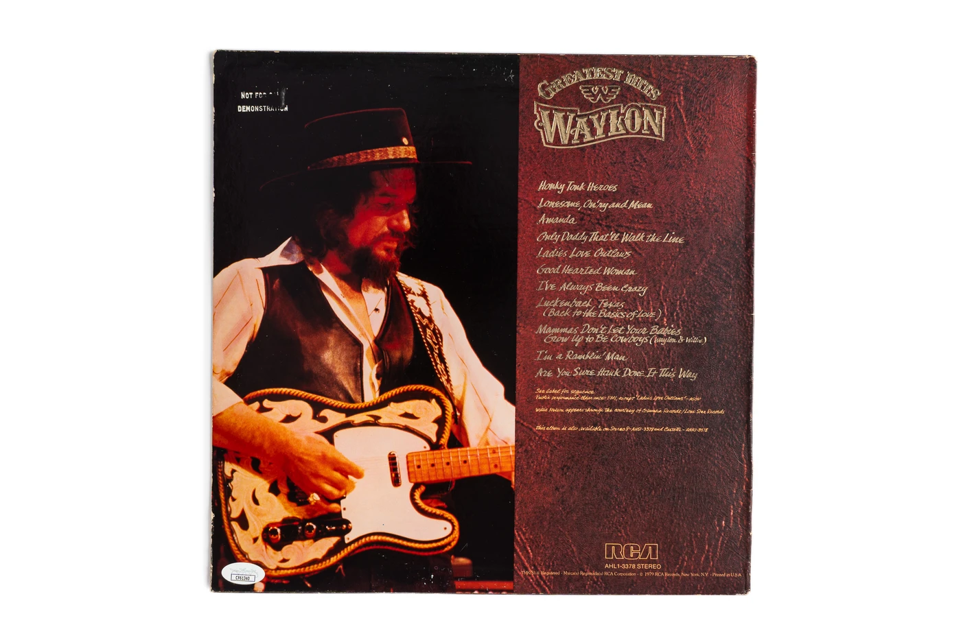 Waylon Jennings and Willie Nelson Signed "Waylon Greatest Hits" LP Cover JSA