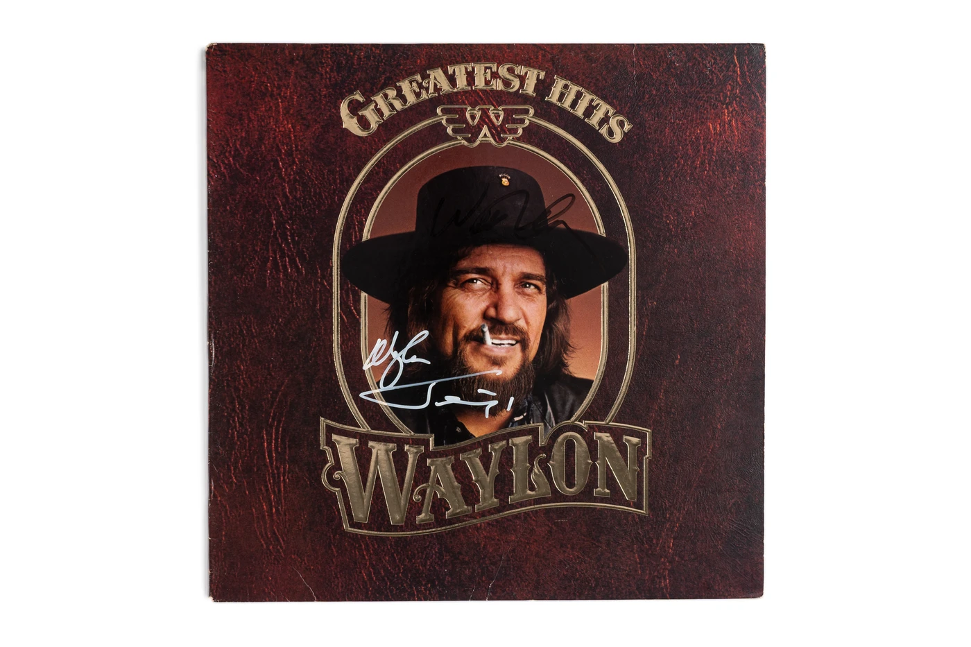 Waylon Jennings and Willie Nelson Signed "Waylon Greatest Hits" LP Cover JSA