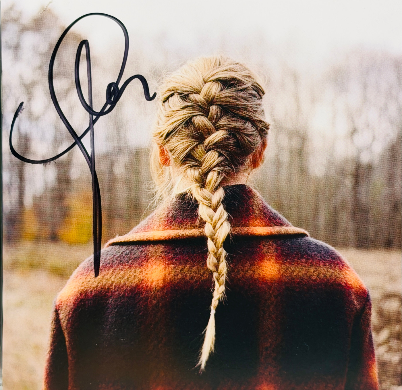 Taylor Swift Signed Evermore CD Cover & Teal Double LP JSA