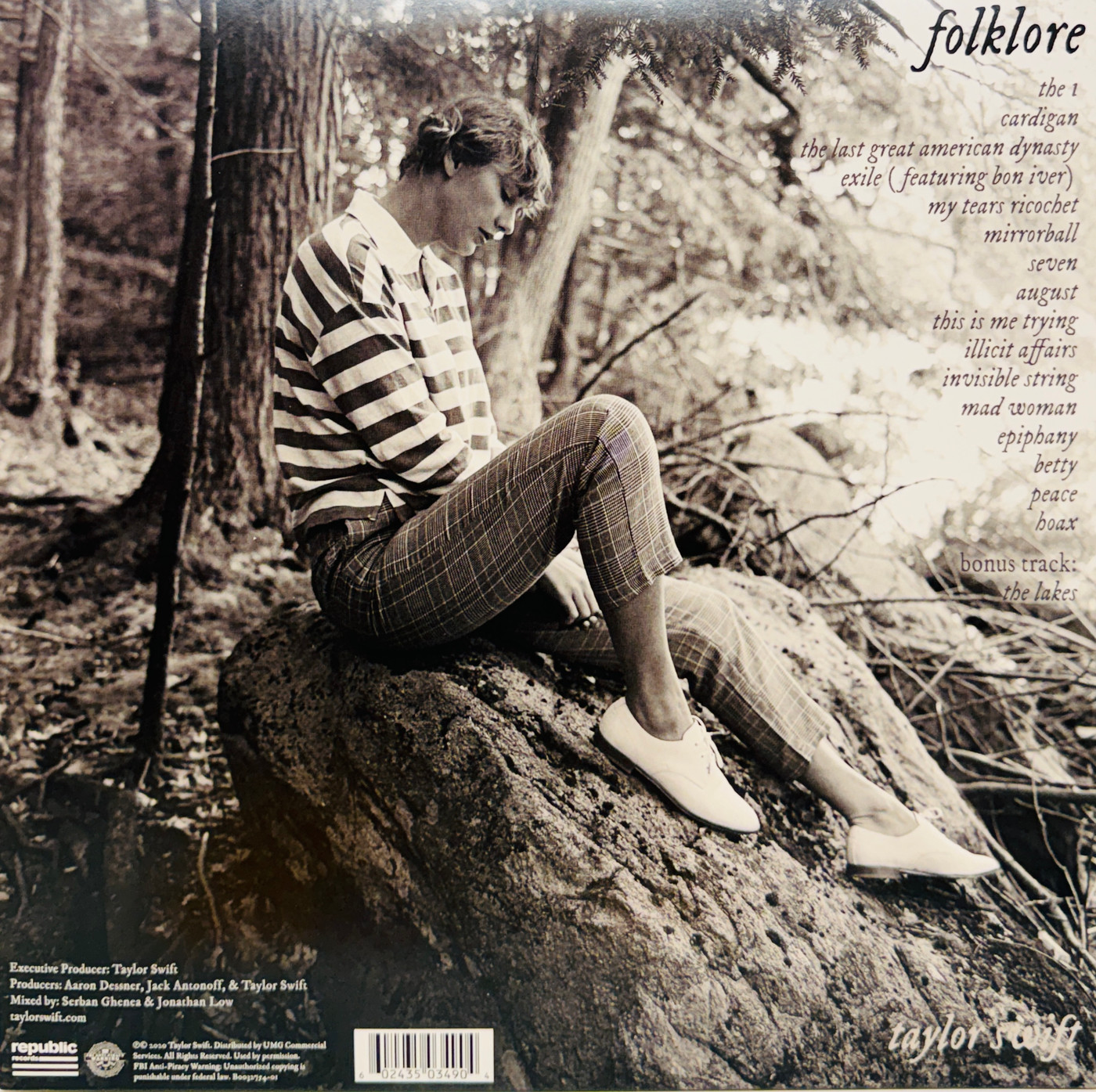 Taylor Swift Signed Folklore CD Cover w/ Gray Vinyl LP, CD