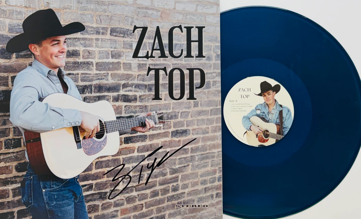 Zach Top Signed "Stereo" LP Cover Beckett