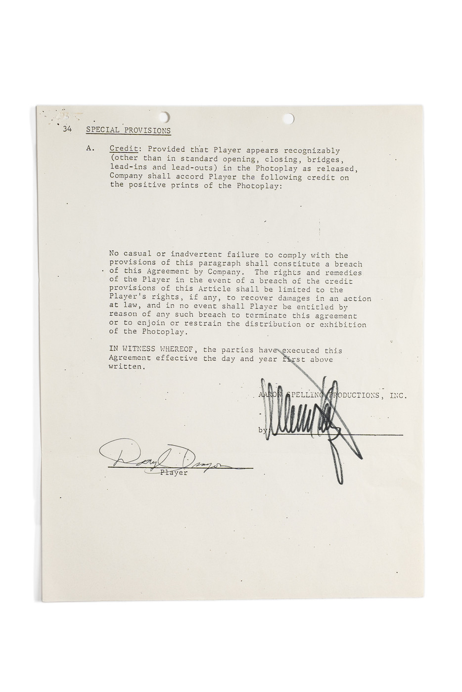 Captain & Tennille Signed Individual Screen Acting Contracts