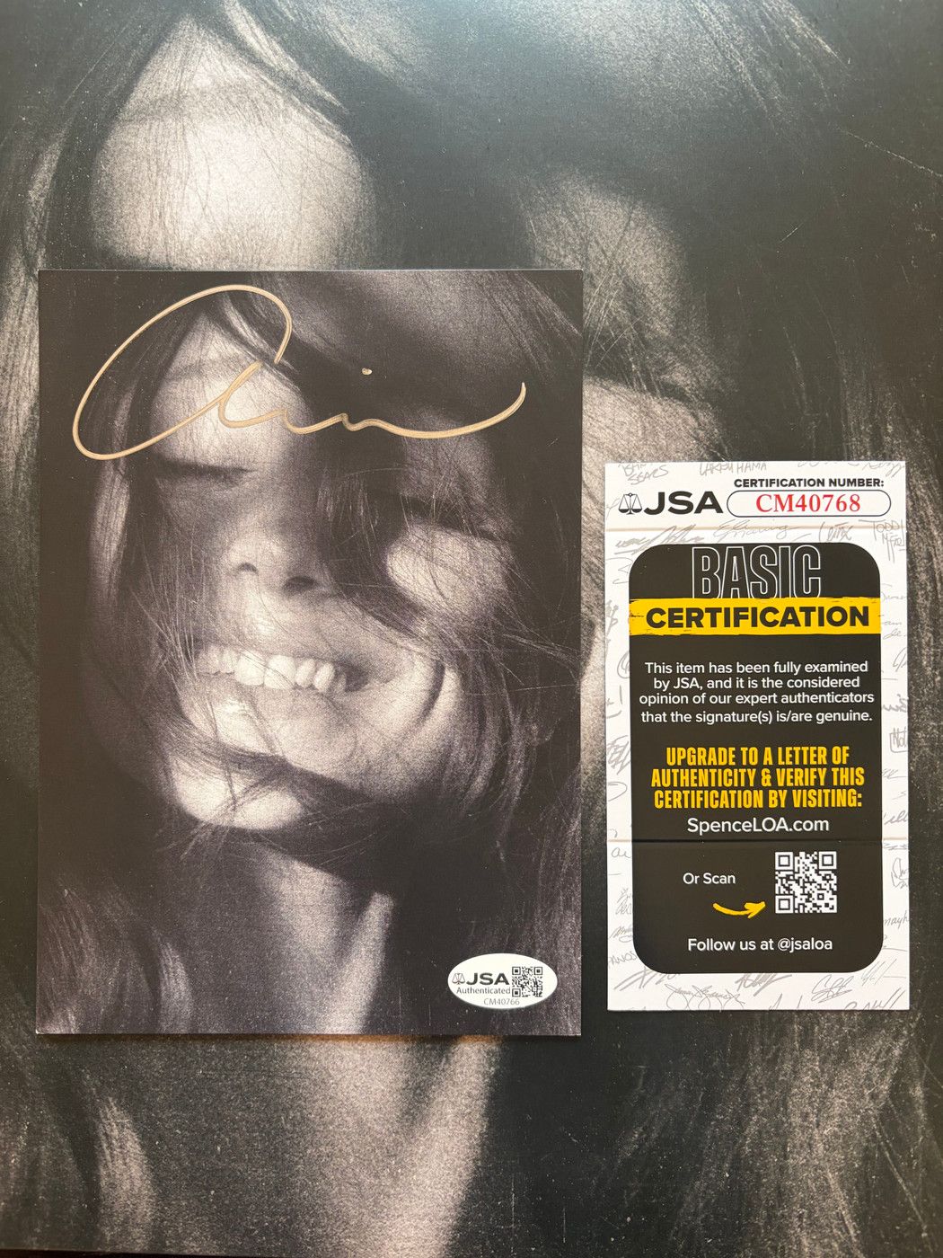 Ariana Grande Signed Petal Vinyl Insert Signature Silver Ink JSA COA