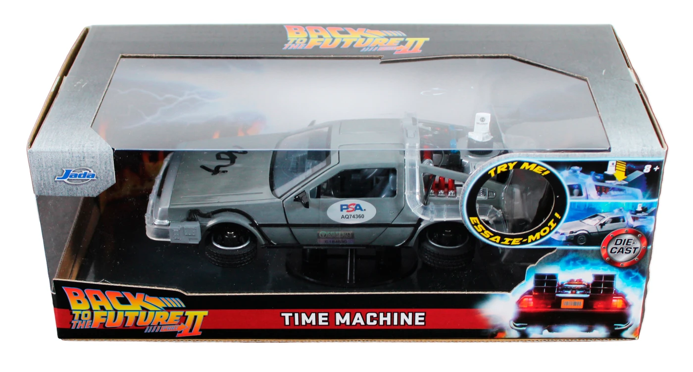 Michael J. Fox Back To The Future Signed 1:24 Die Cast DeLorean PSA/DNA #AQ74360