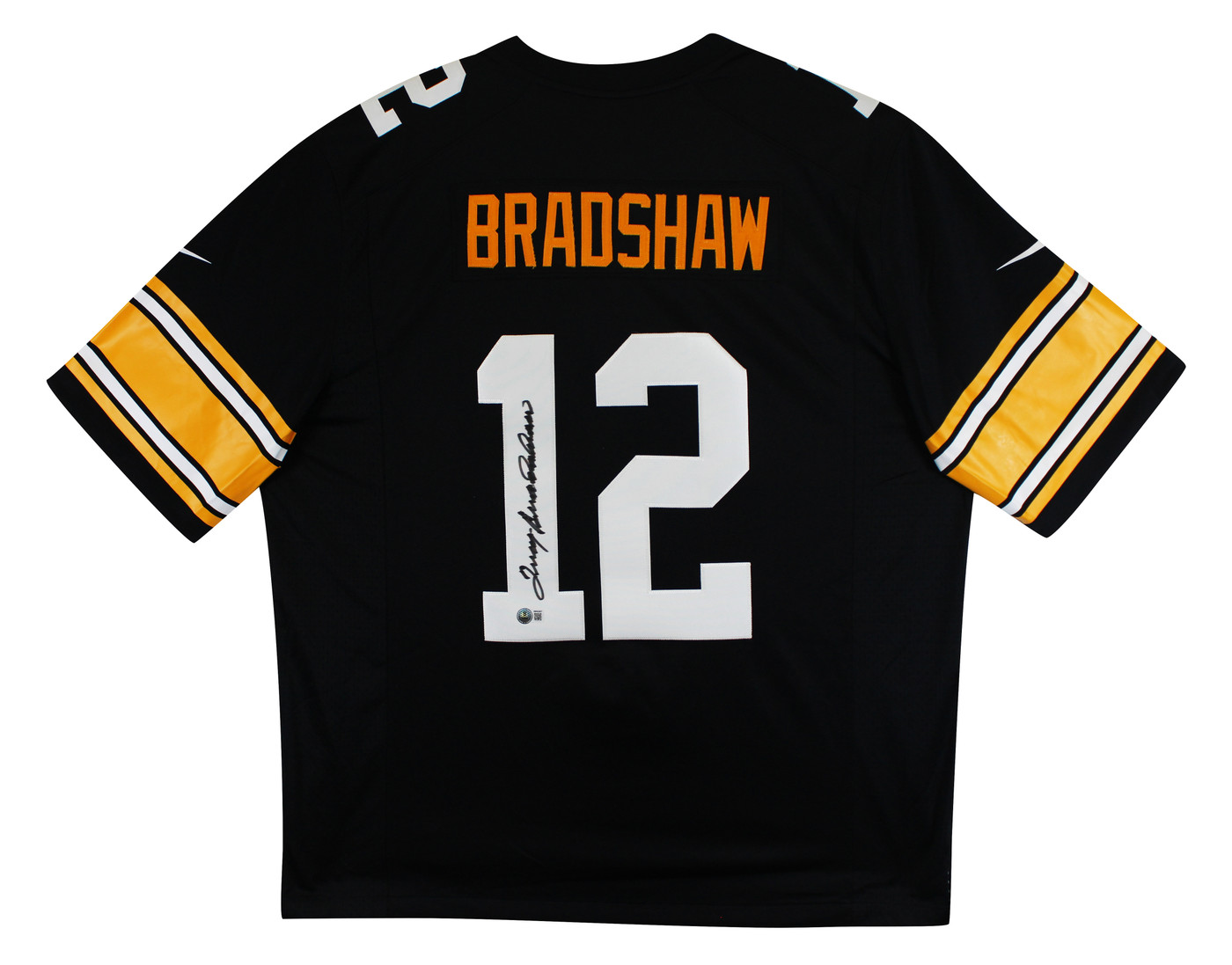 Steelers Terry Bradshaw Authentic Signed Black Nike Limited Jersey BAS Witnessed