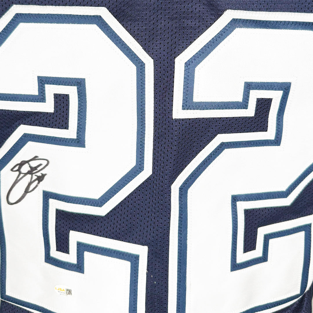 Emmitt Smith Signed Dallas Blue Football Jersey (JSA)