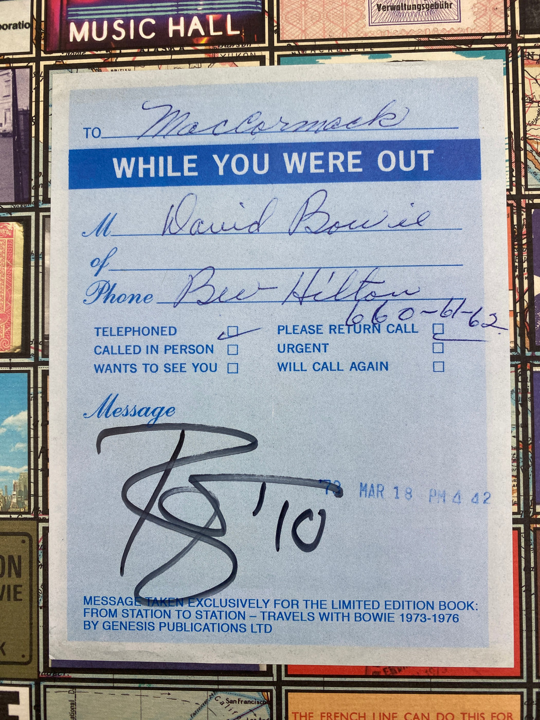 From Station to Station Number 1,810 of 2,000 - David Bowie, Geoff