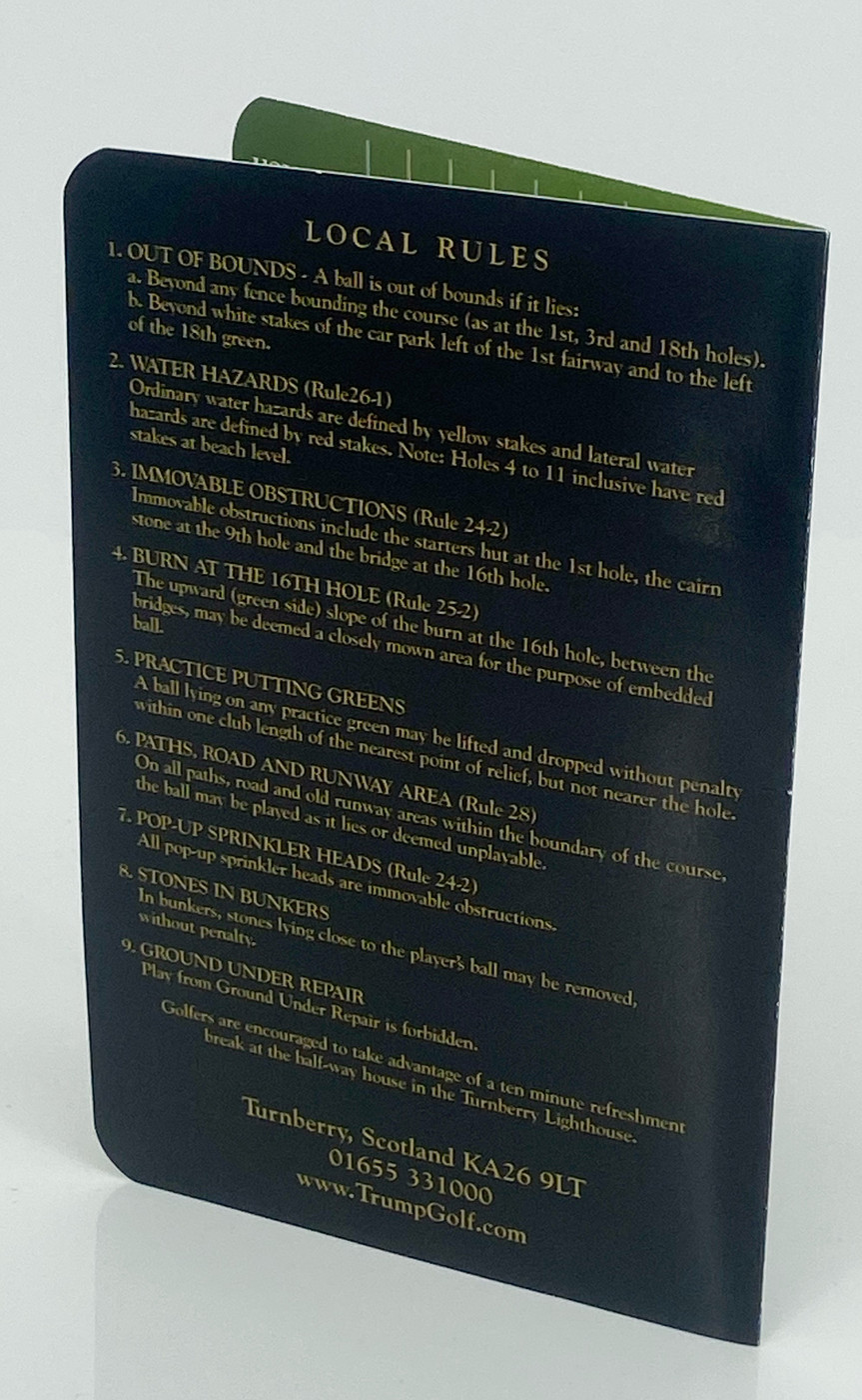 Stewart Cink Signed Tump Turnberry Scorecard