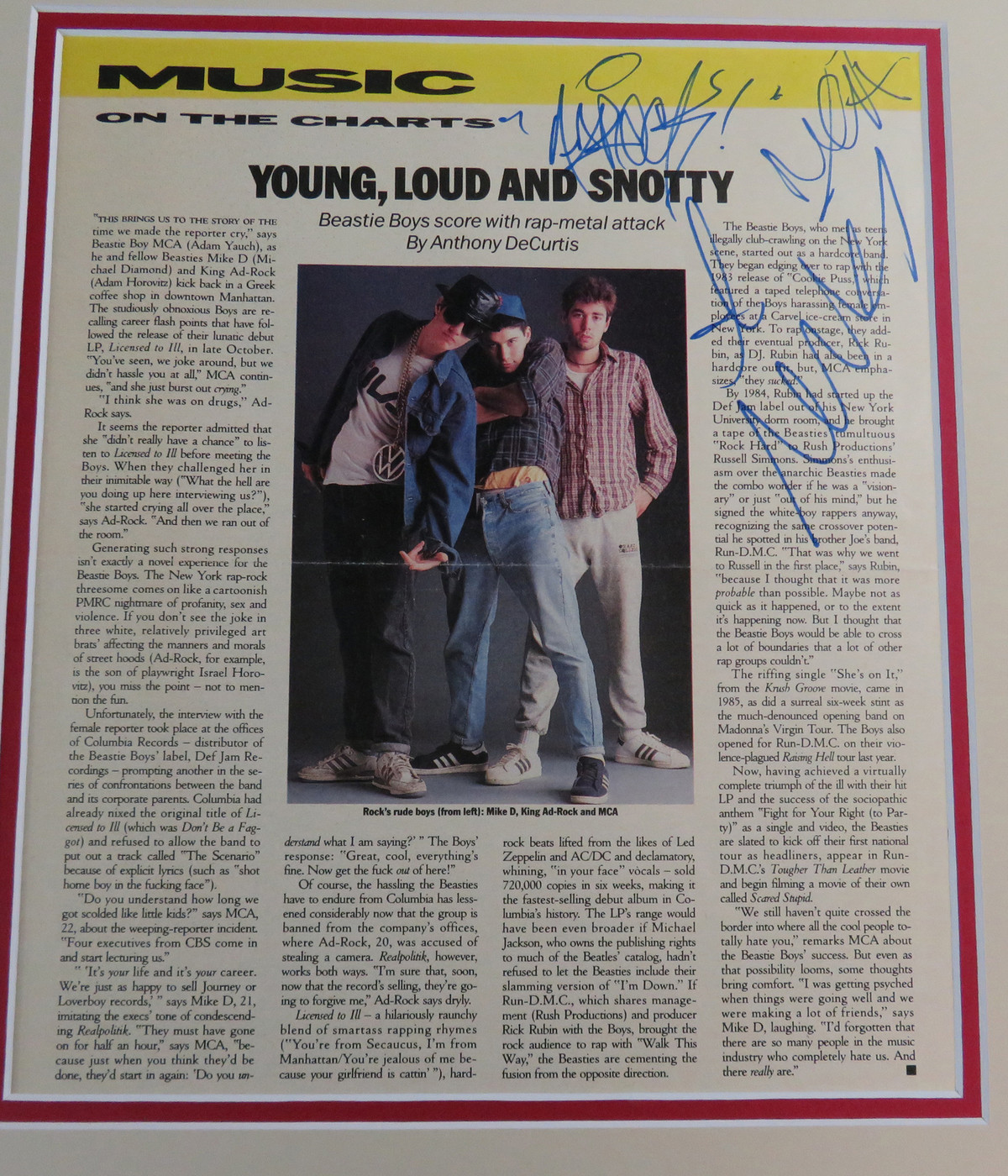 Beastie Boys Signed Matted Display