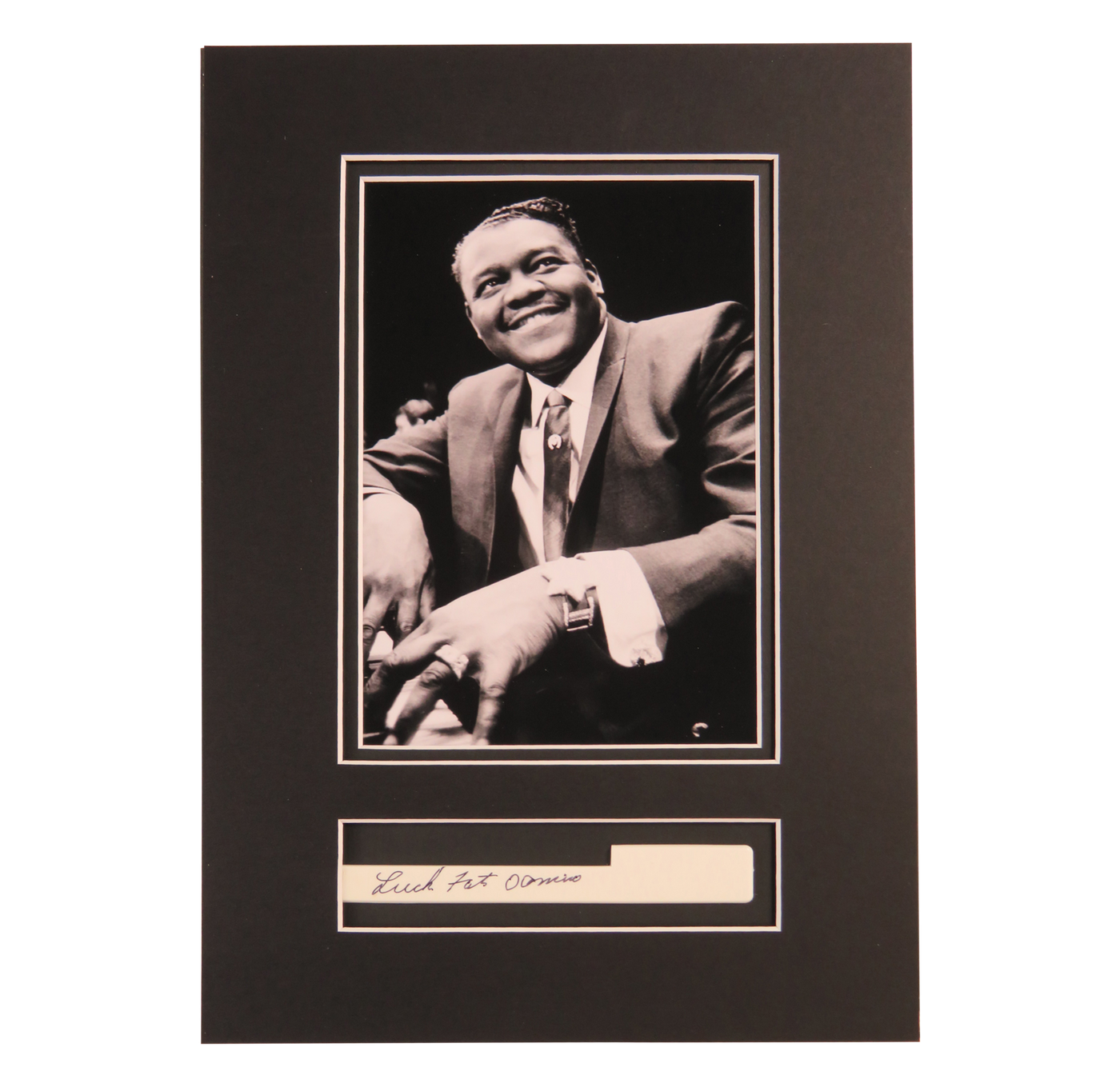 Fats Domino Signed Matted Display