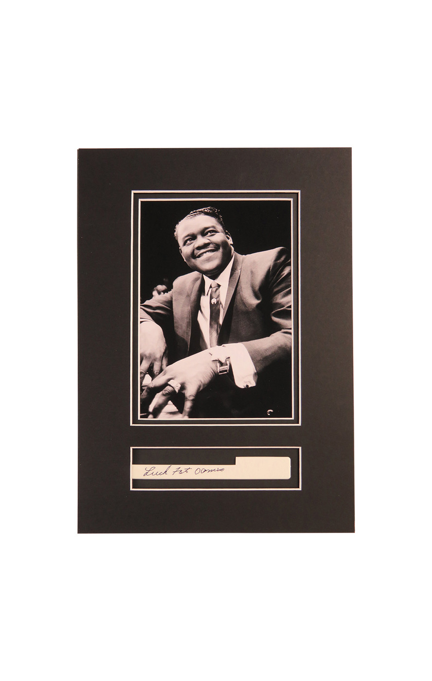 Fats Domino Signed Matted Display