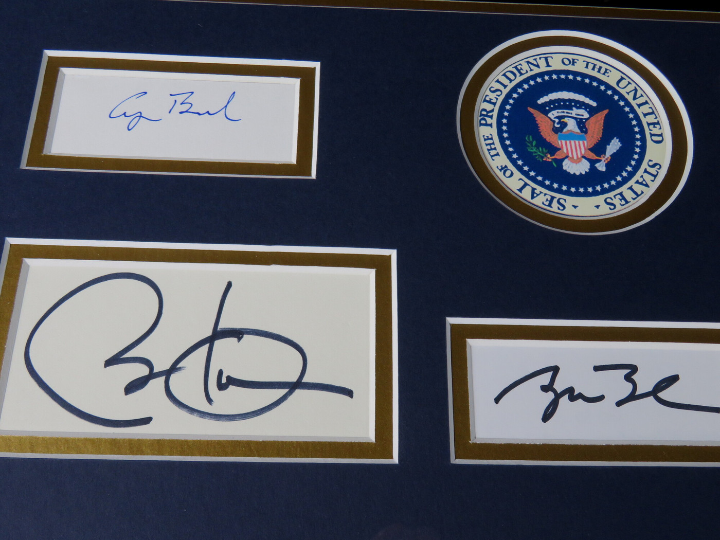 Five Presidents Signed Framed Display