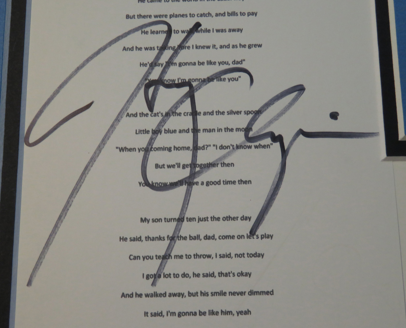 Harry Chapin Signed Matted Display