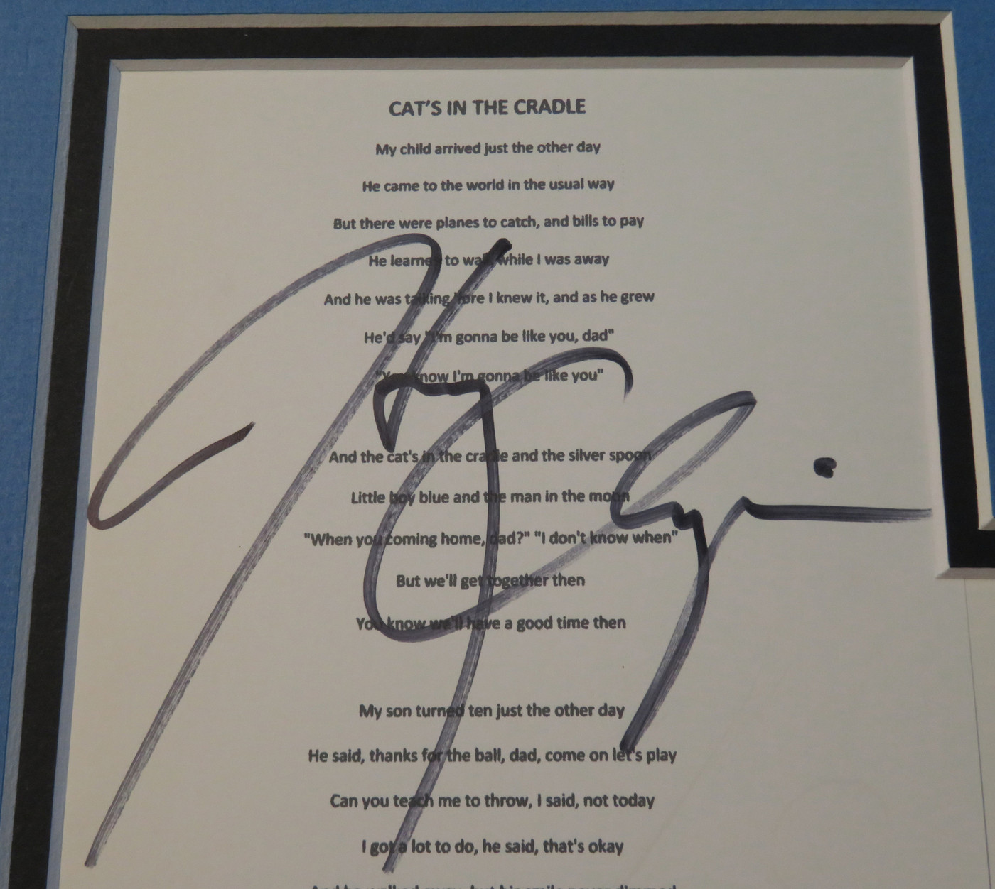 Harry Chapin Signed Matted Display