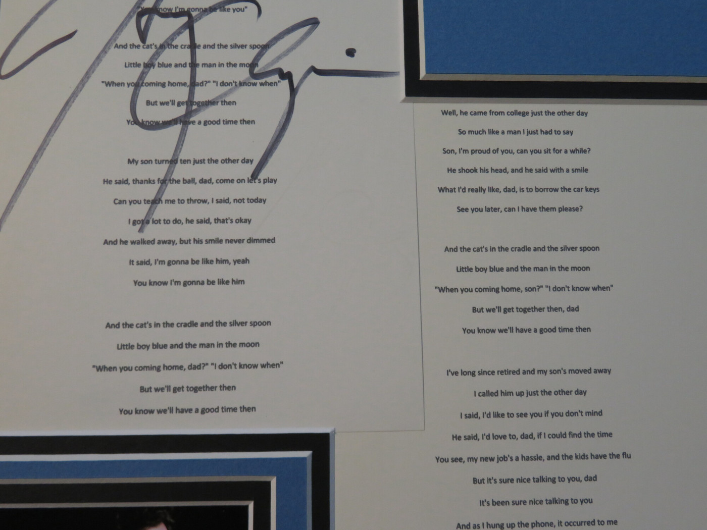Harry Chapin Signed Matted Display