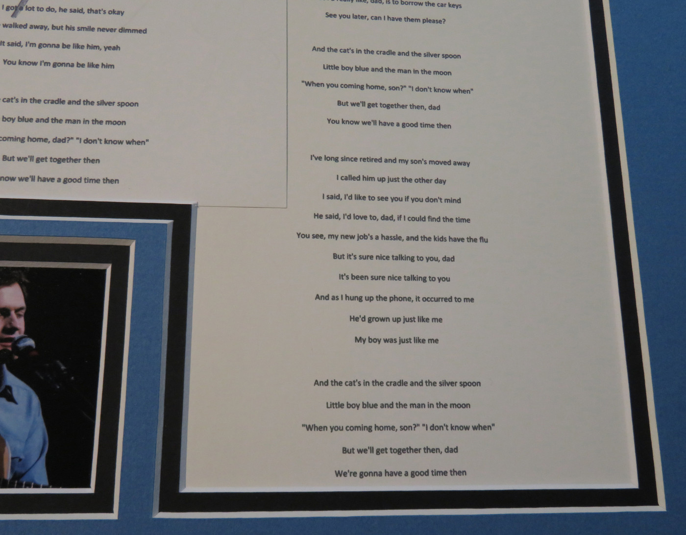 Harry Chapin Signed Matted Display