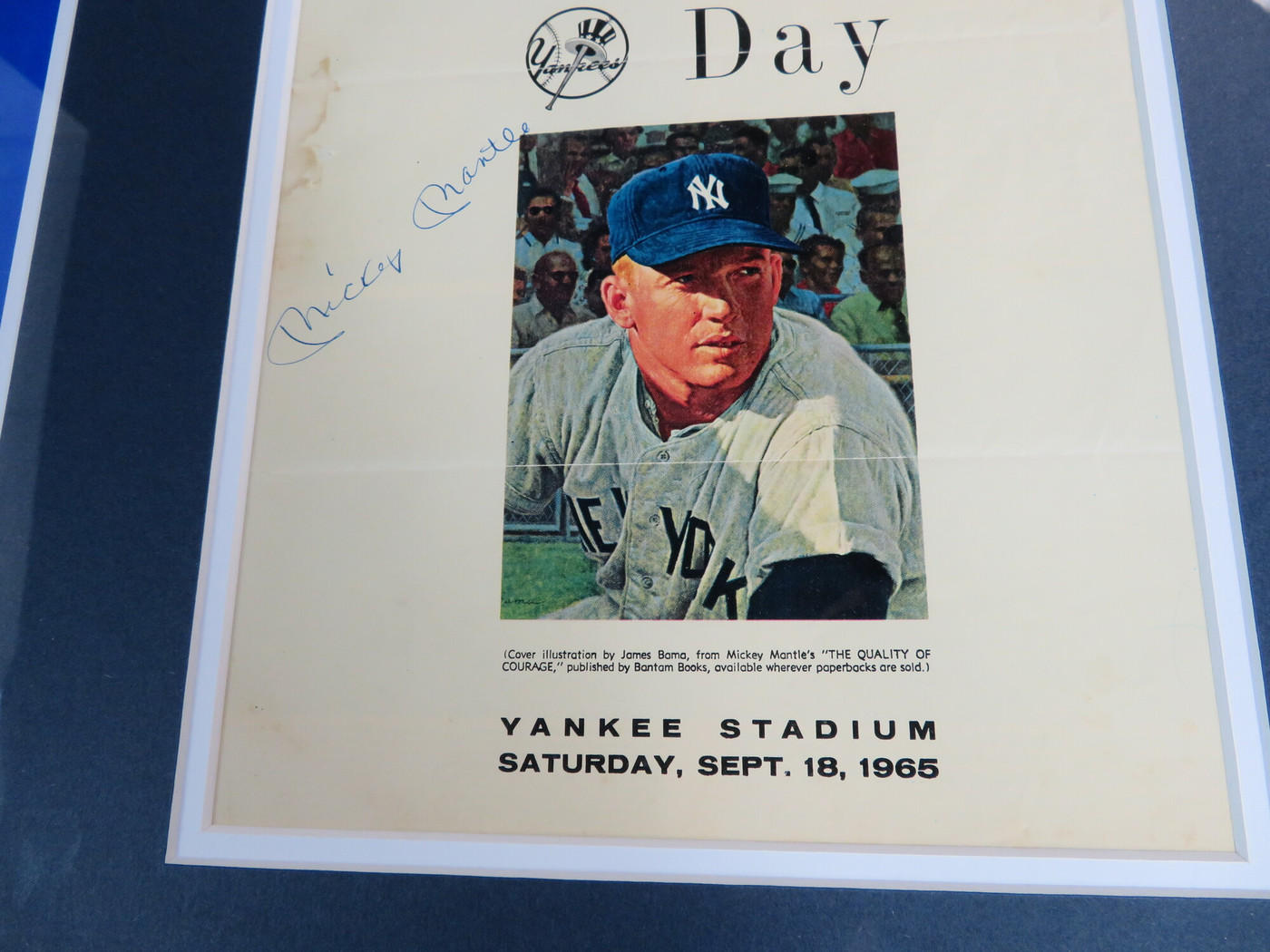 Mickey Mantle Signed Framed Display