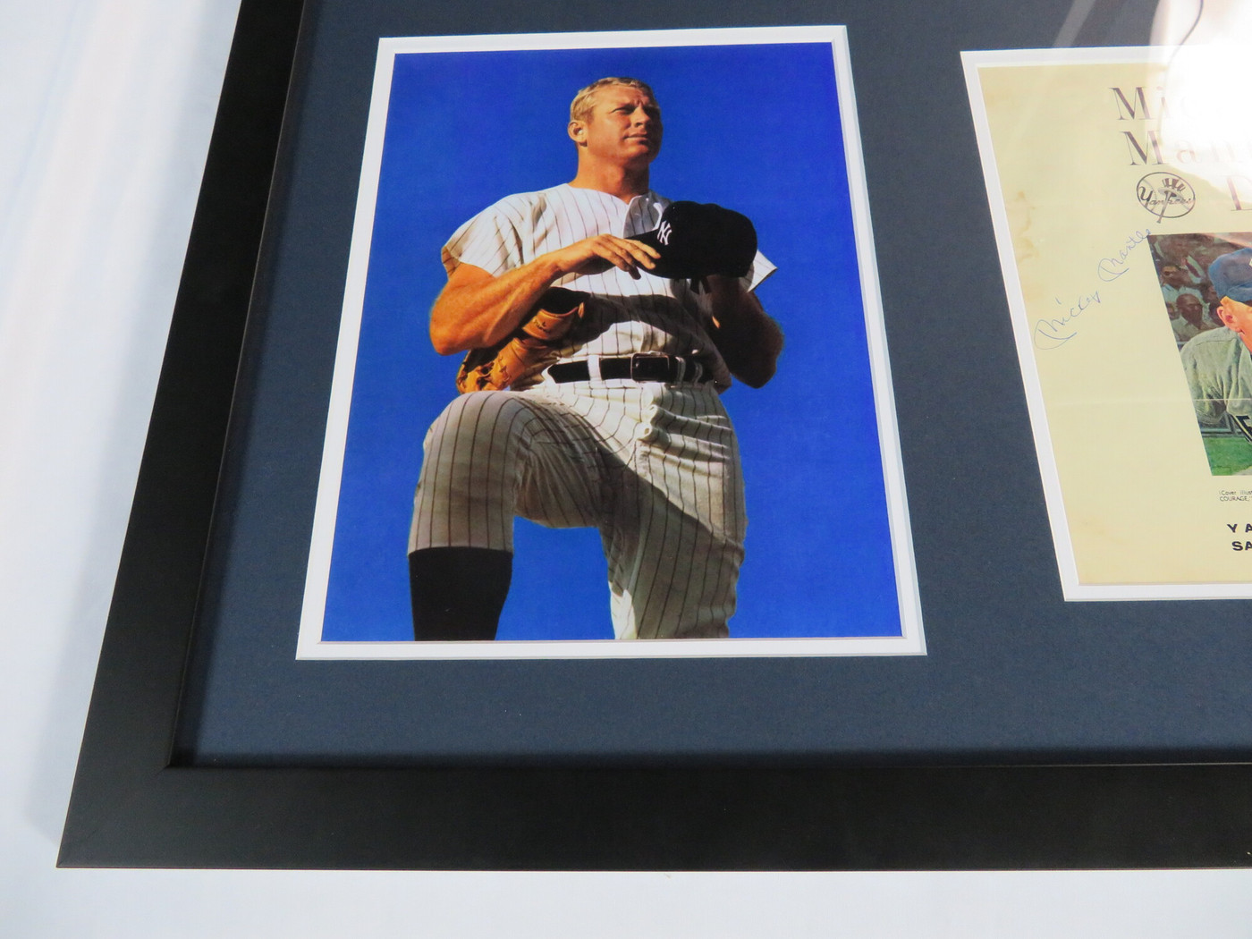 Mickey Mantle Signed Framed Display
