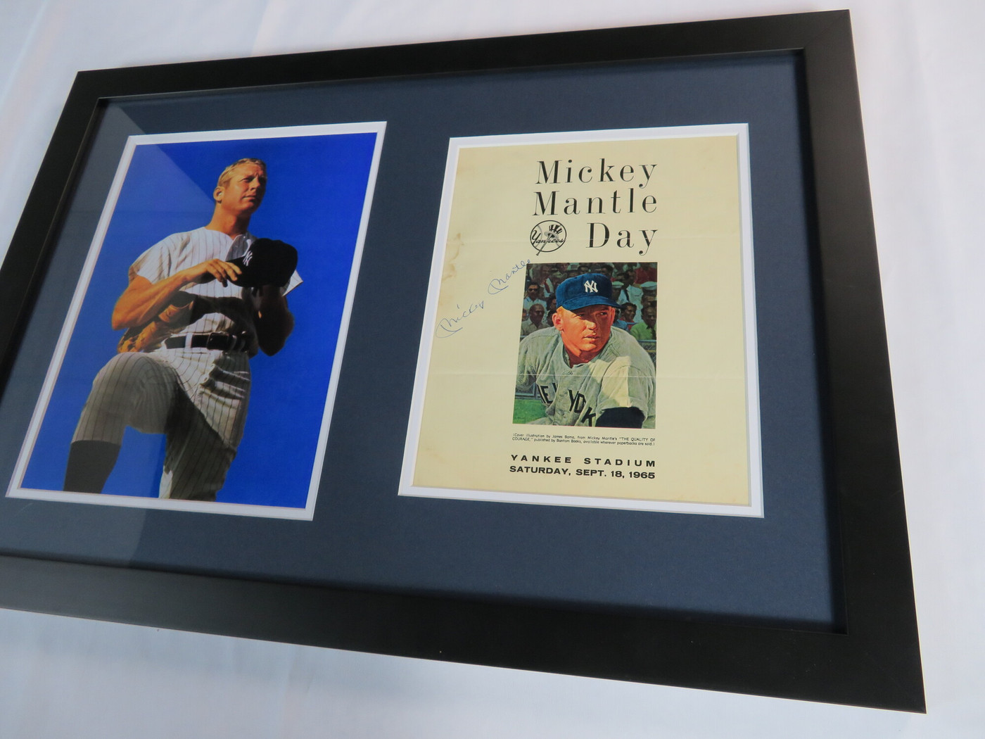 Mickey Mantle Signed Framed Display