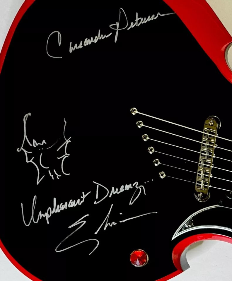 Cassandra Peterson Signed Guitar | JSA Authenticated