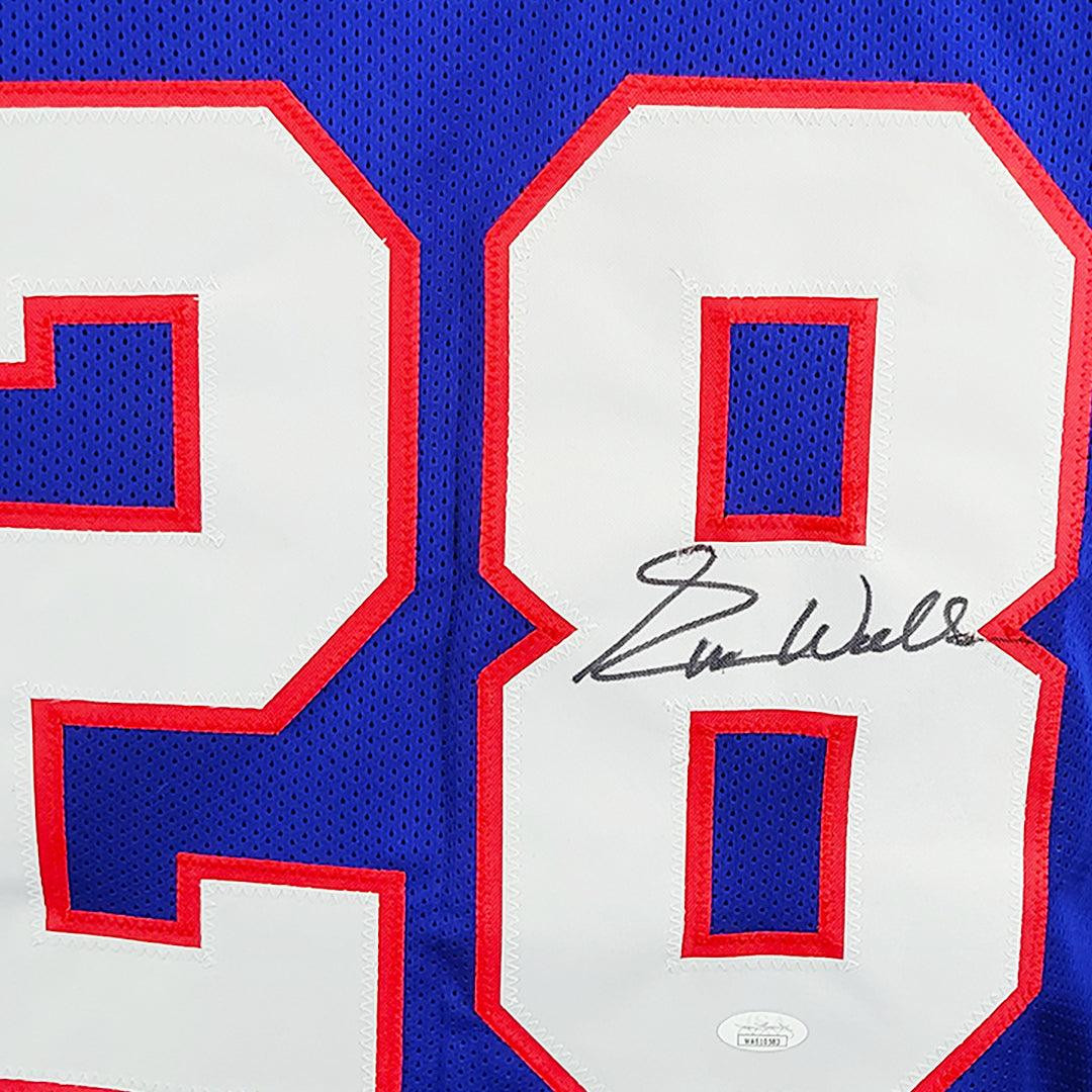 Everson Walls Autographed Pro Style New York Blue Football Jersey (JSA)