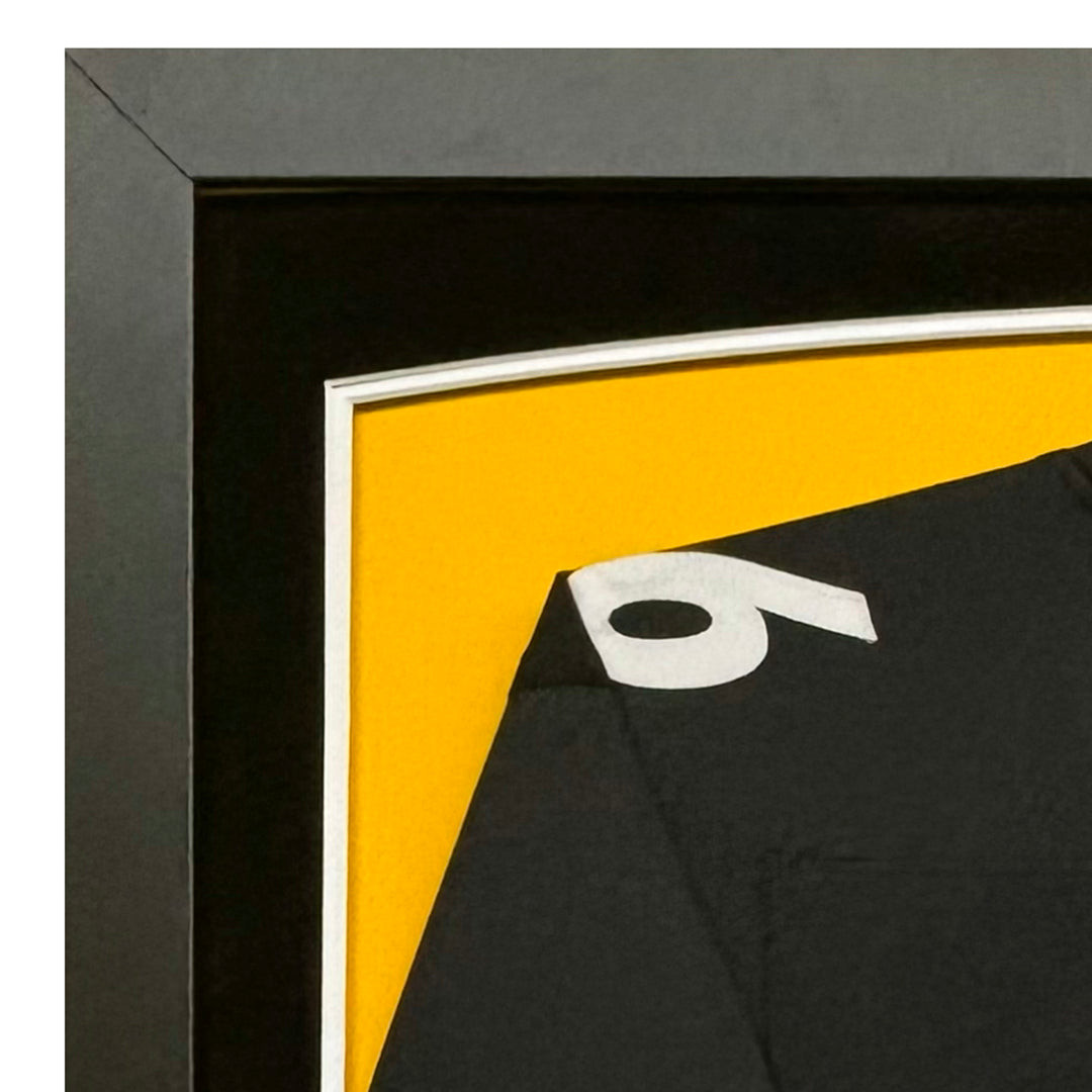 Hines Ward Signed Black Custom Suede Matte Framed Football Jersey