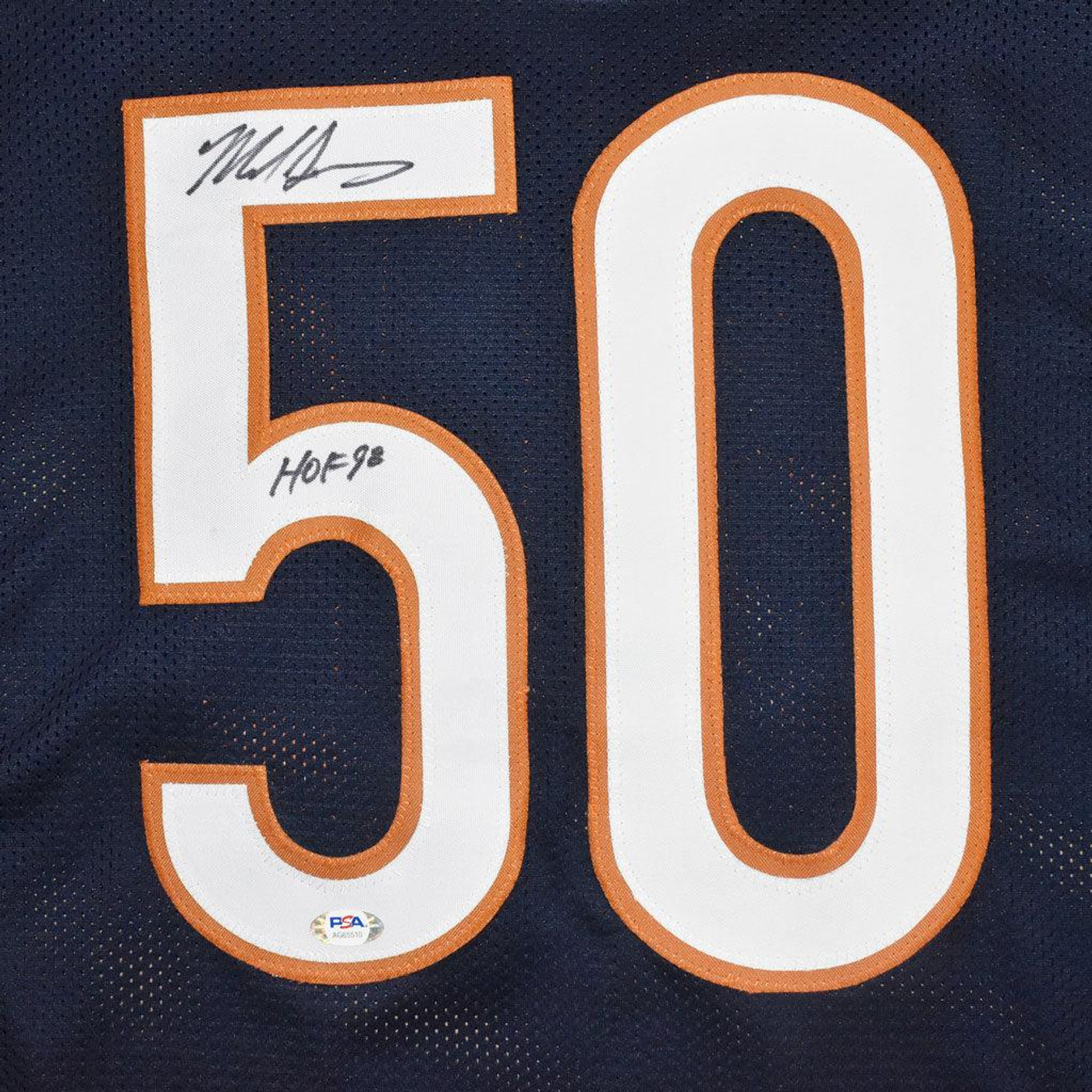 Mike Singletary Signed HOF 98 Inscription Chicago Navy Football Jersey (PSA)