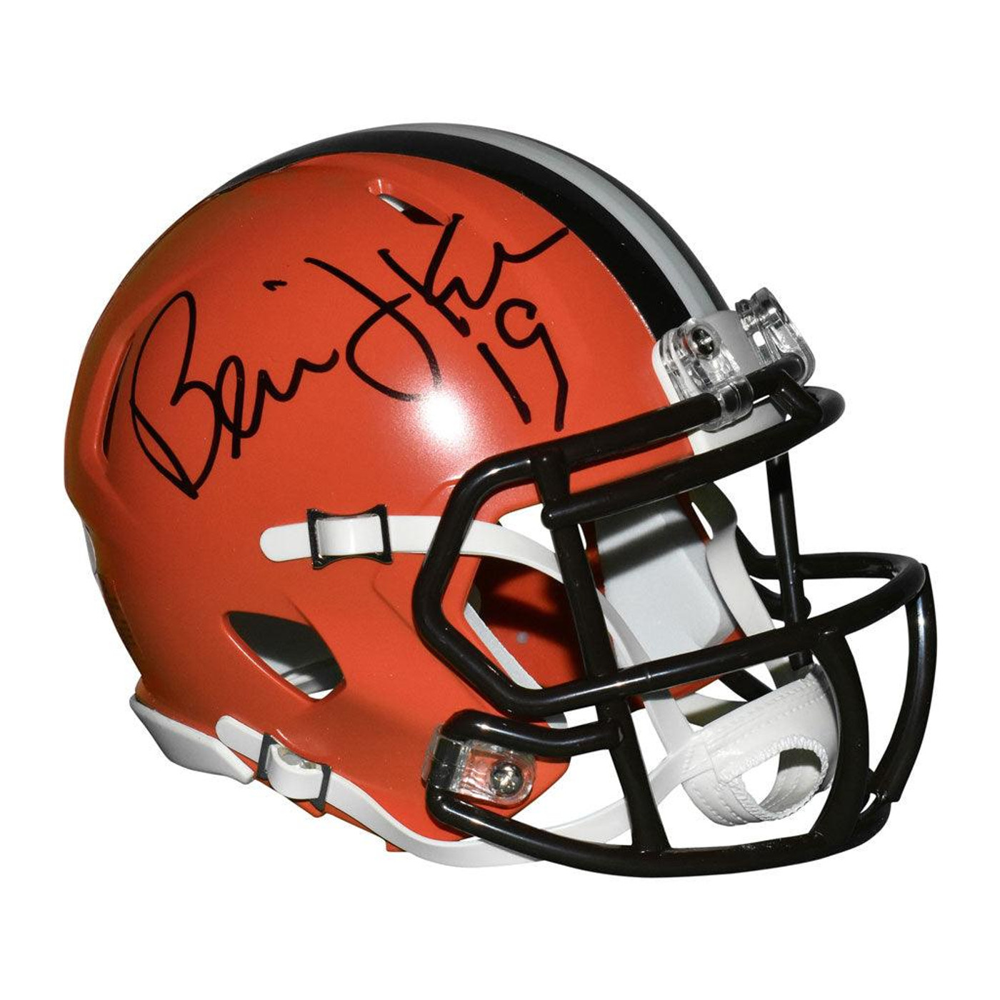 Bernie Kosar Signed Cleveland Browns Speed Mini Replica Orange Football Helmet (JSA)