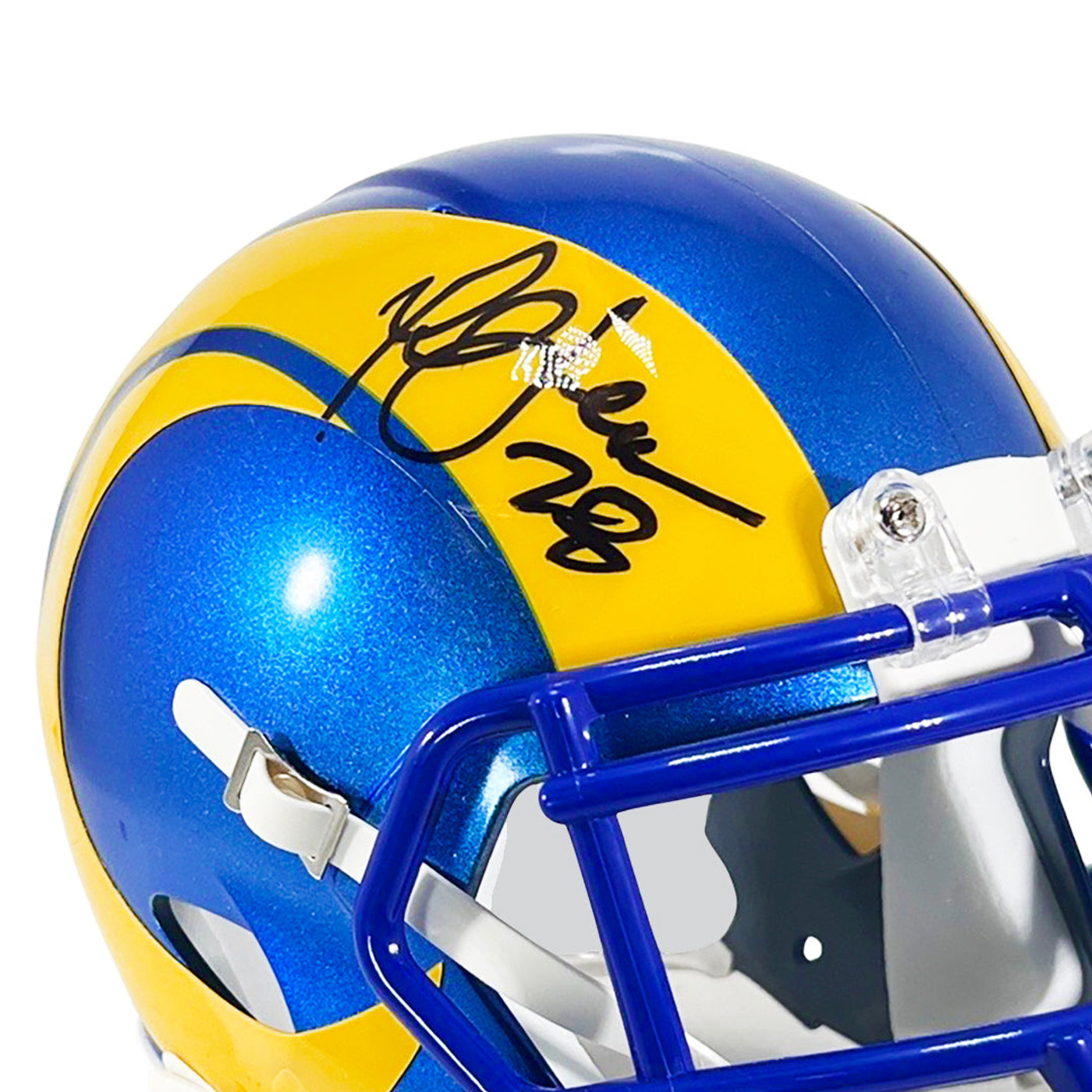 Marshall Faulk Signed Los Angeles Rams Speed Mini Replica Football Helmet (JSA)