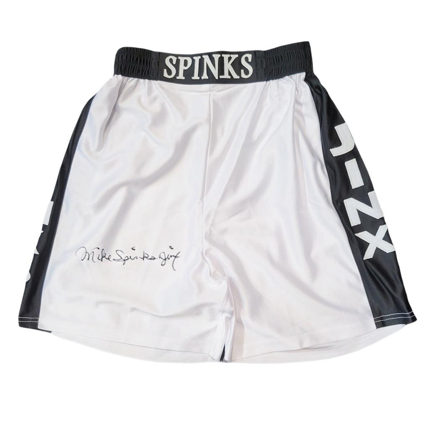 Michael "Jinx" Spinks Signed White Boxing Trunks (JSA)