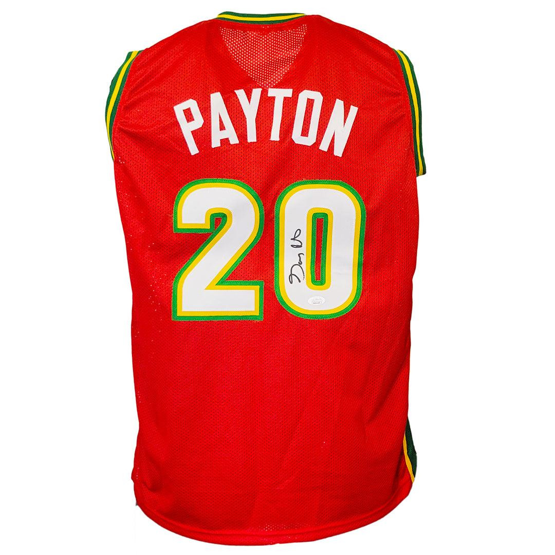 Gary Payton Signed Seattle Red Basketball Jersey (JSA) -