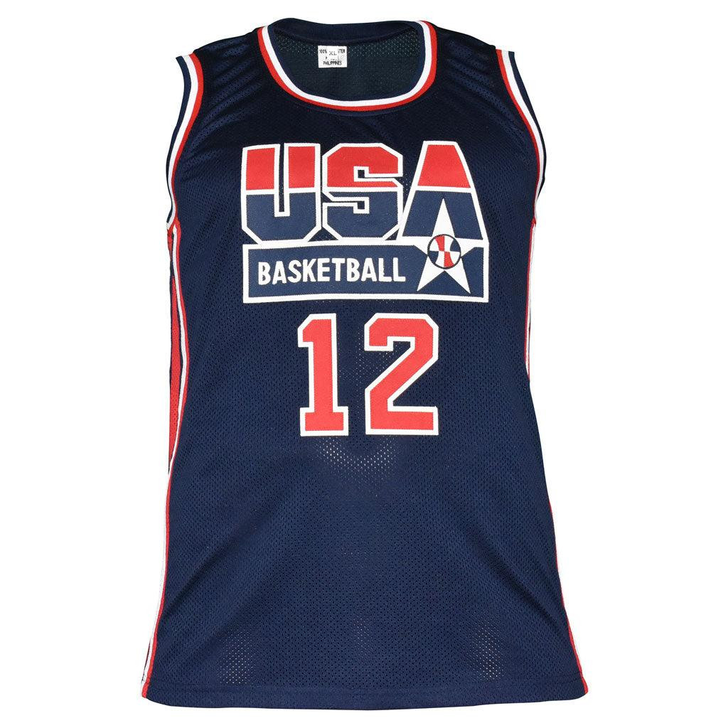 ドミニク　WILKINS 12 ユニフォーム サイン入り USA オールスター Dominique Wilkins Signed USA Olympic Pro Blue Basketball Jersey