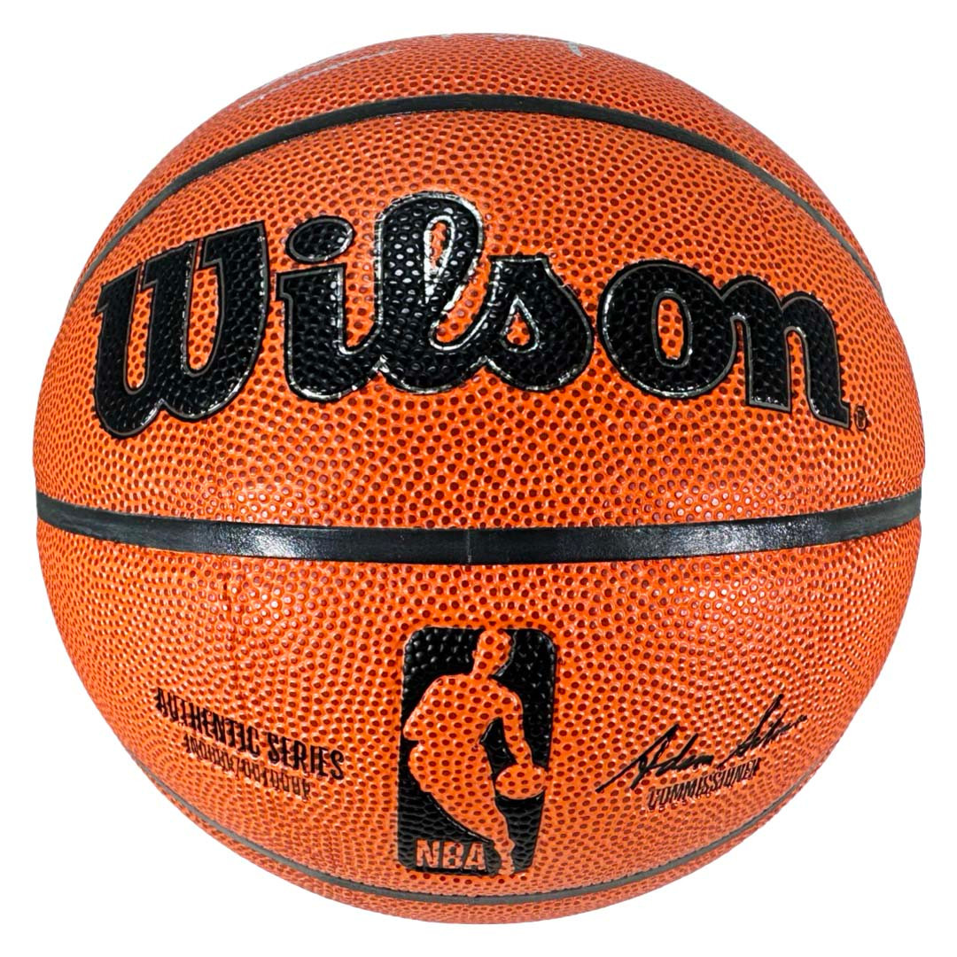 Muggsy Bogues Signed NBA Wilson Authentic Series Basketball Silver