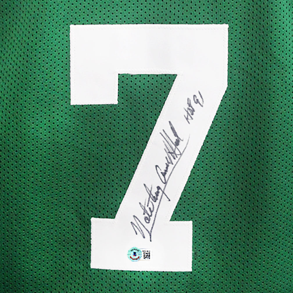Nate Tiny Archibald Signed HOF 91 Inscription Boston Pro Style Autographed Basketball Jersey Green (Beckett)