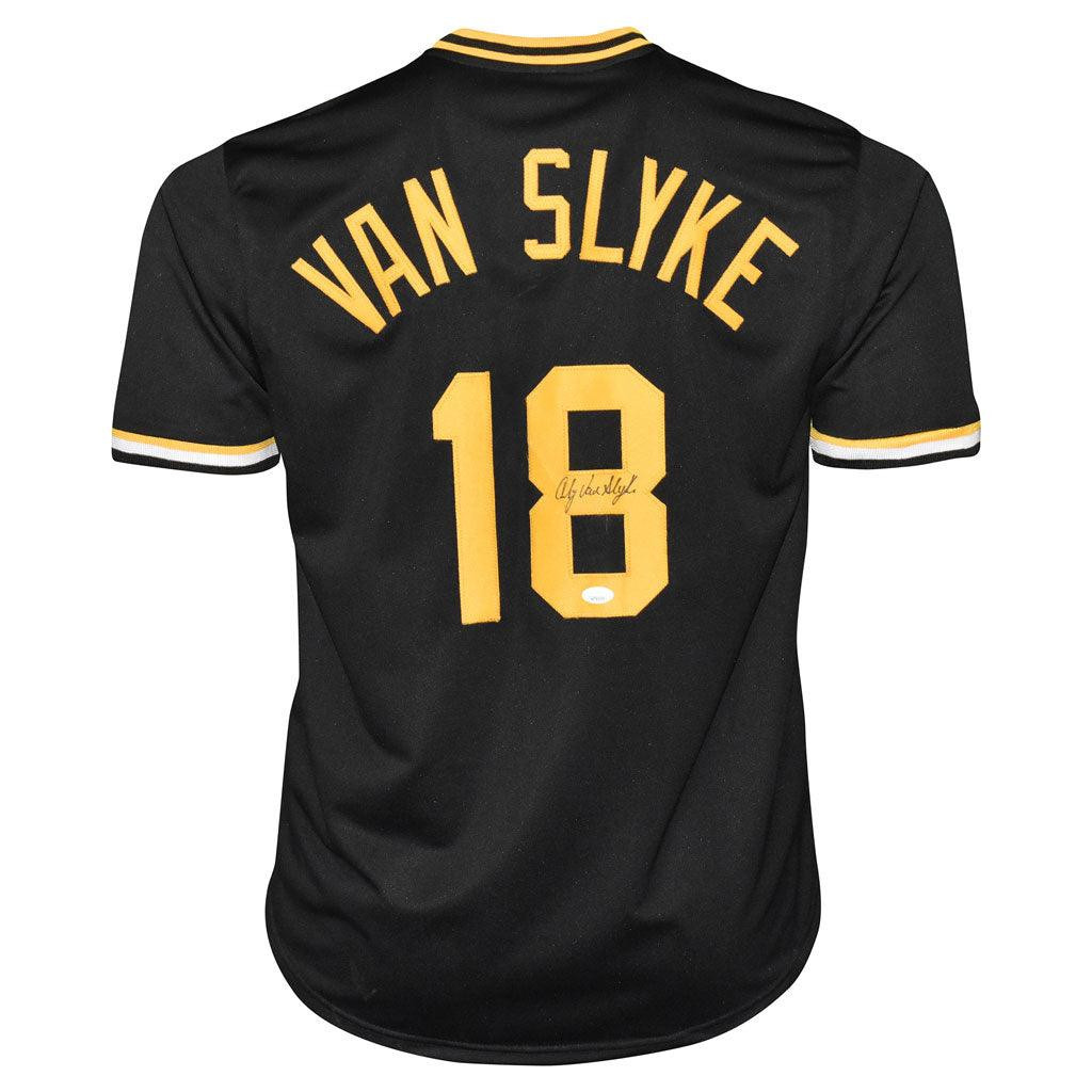 Andy Van Slyke Signed Pittsburgh Black Baseball Jersey (JSA) -