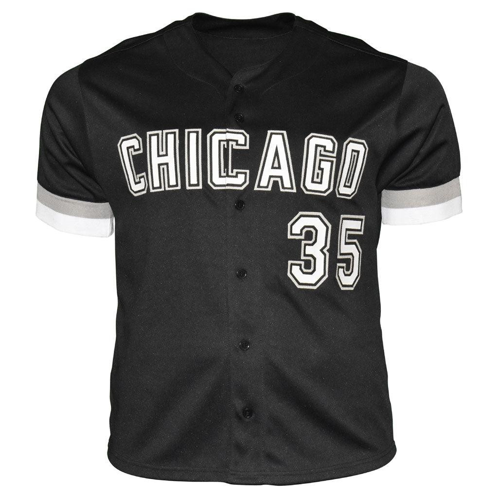 Frank Thomas Signed Chicago Black Baseball Jersey (Beckett )