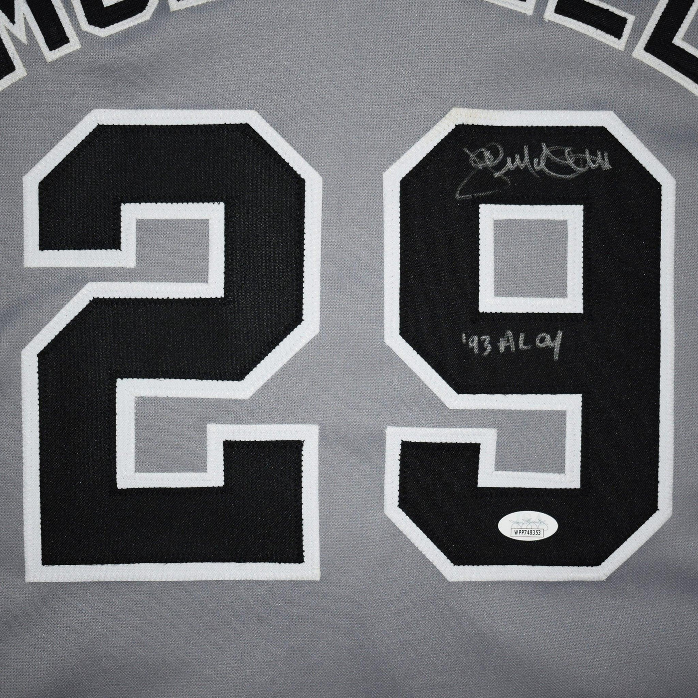 Jack McDowell Signed 93 AL CY Chicago Pro-Edition Gray Baseball Jersey (JSA)