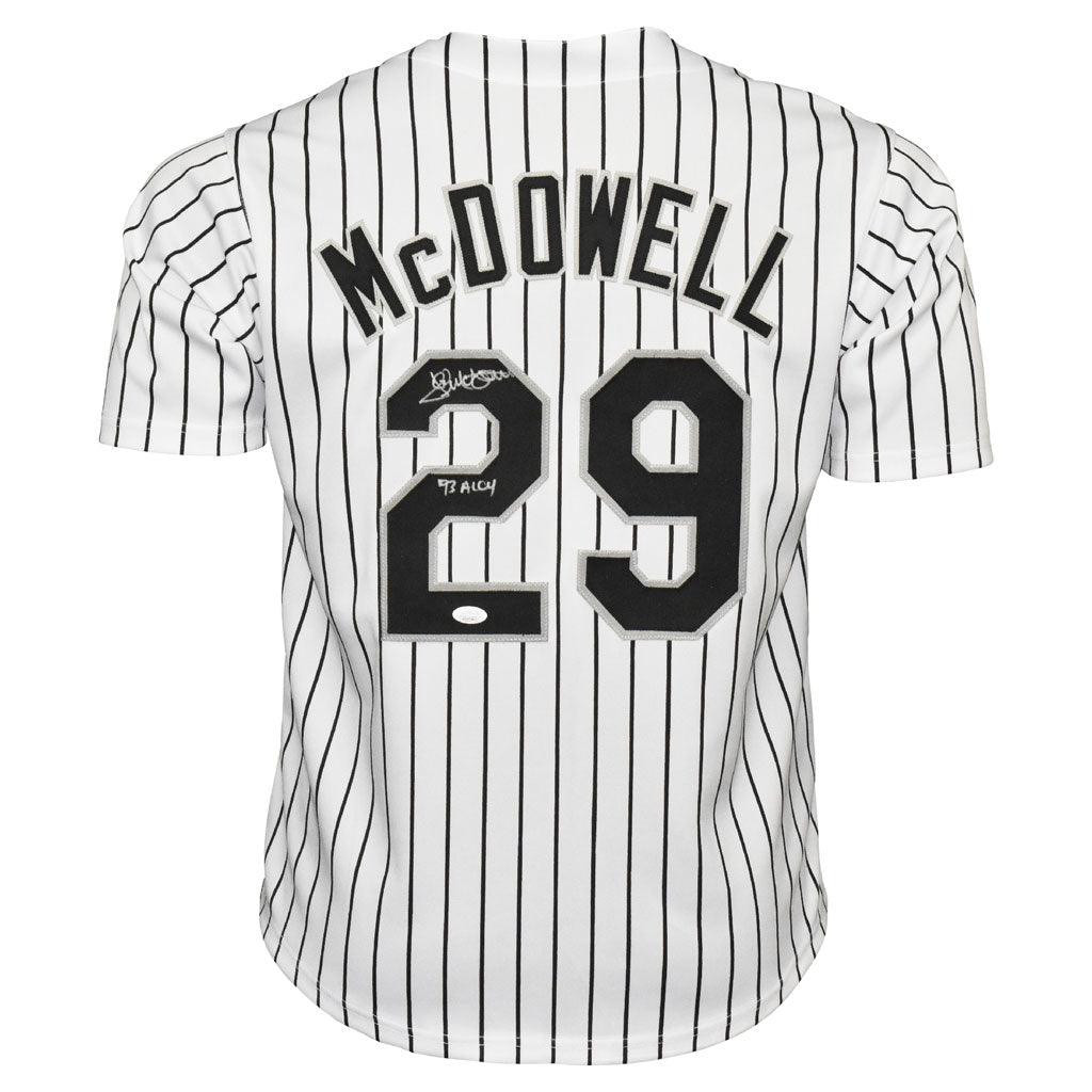 Jack McDowell Signed 93 AL CY Inscription Chicago Pinstripe