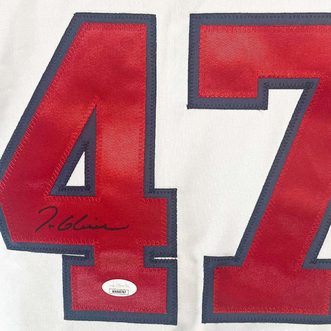 Tom Glavine Signed Atlanta White Baseball Jersey Black Ink (JSA)