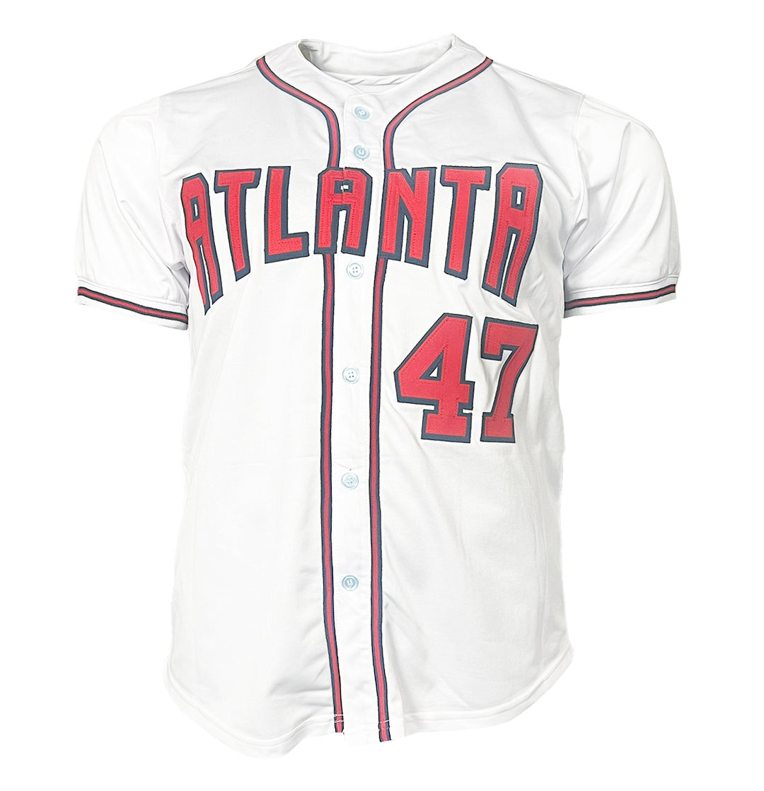 Tom Glavine Signed Atlanta White Stats Baseball Jersey (JSA)
