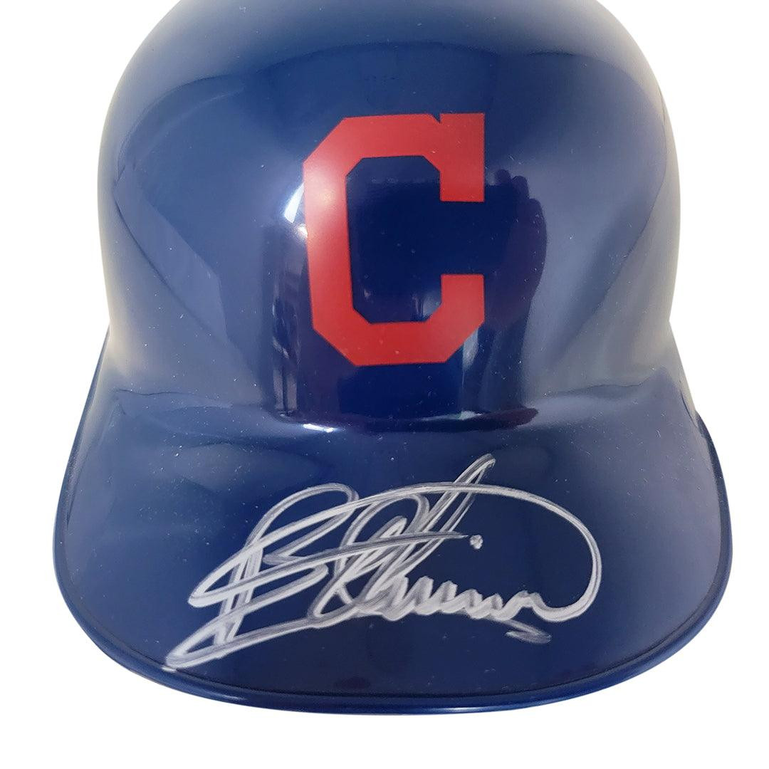 Bartolo Colon Signed Cleveland Indians Mini MLB Baseball Batting