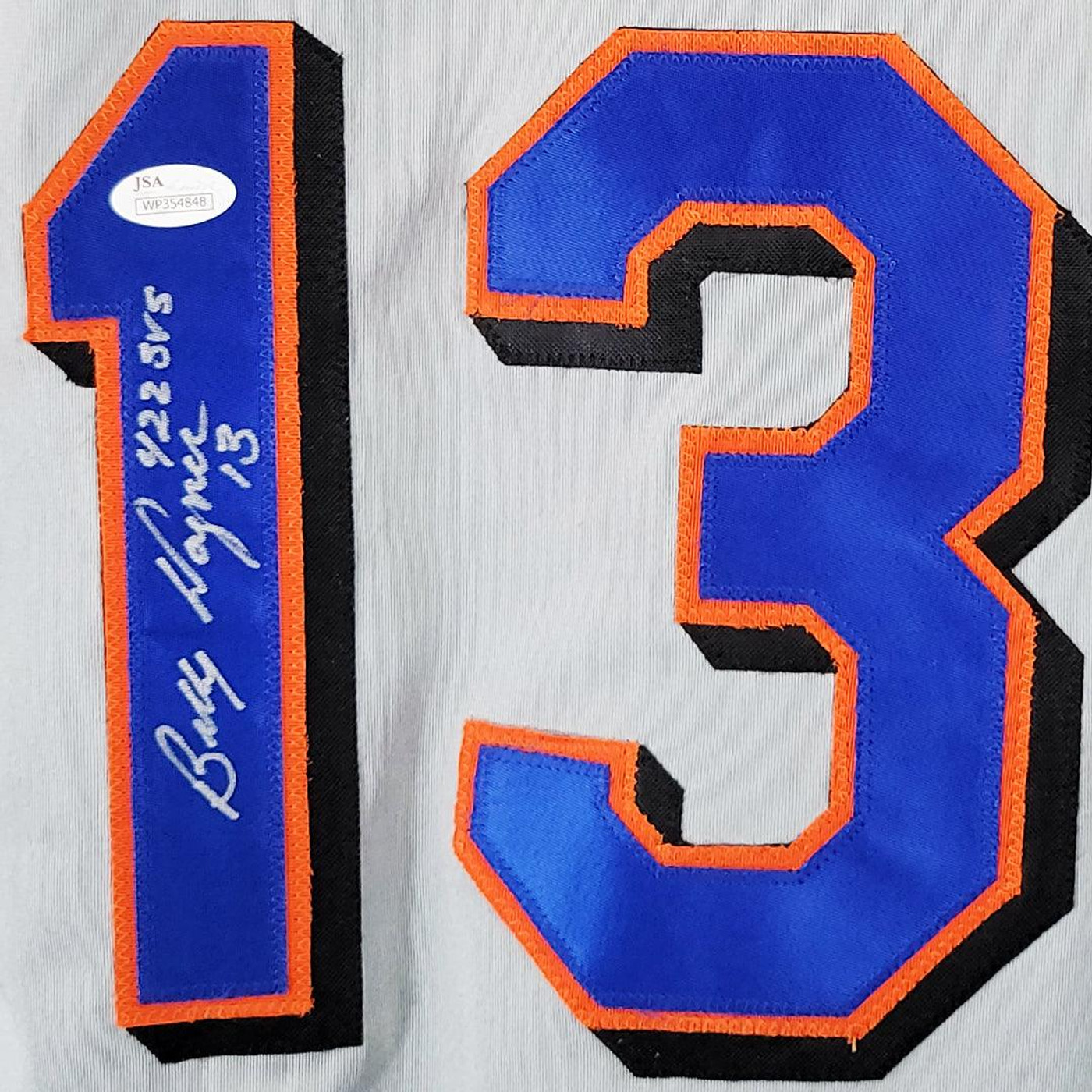 Billy Wagner Signed 422 SVS Inscription New York Grey Baseball Jersey (JSA)