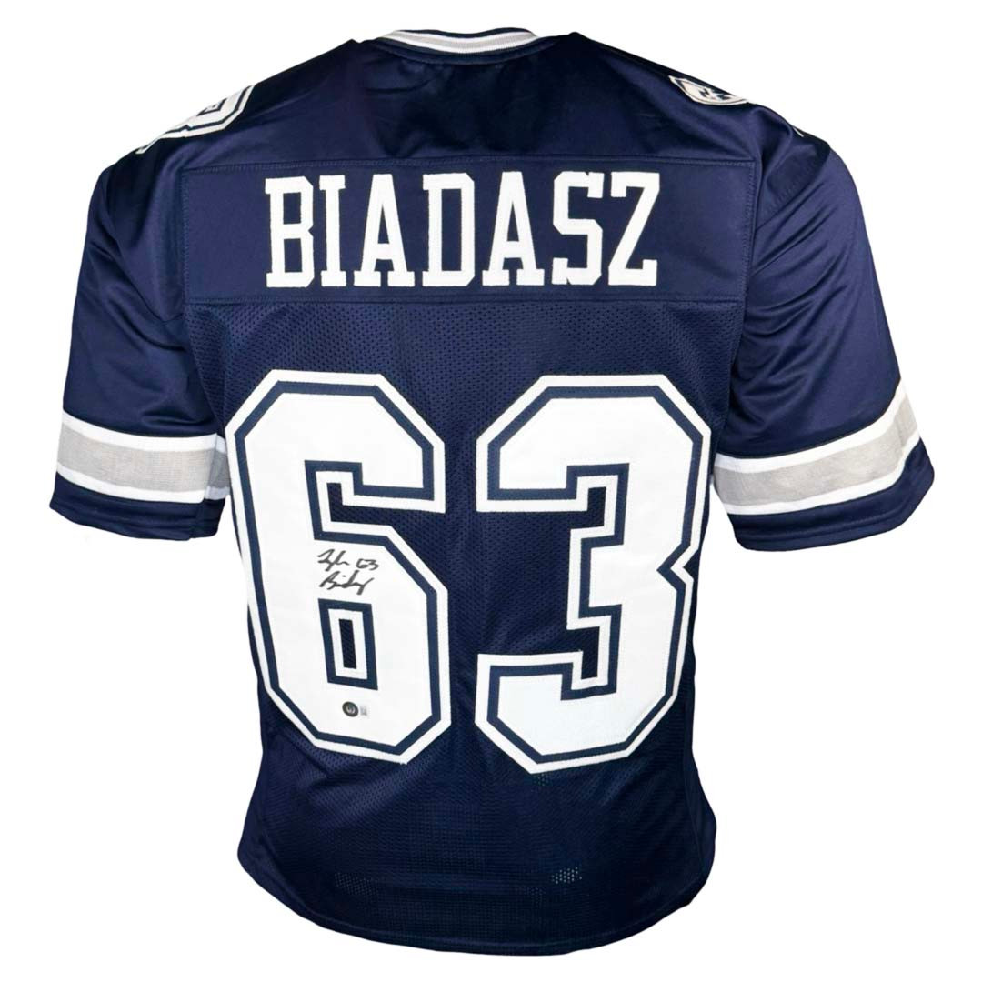 Tyler Biadasz Signed Dallas Navy Football Jersey (Beckett) -