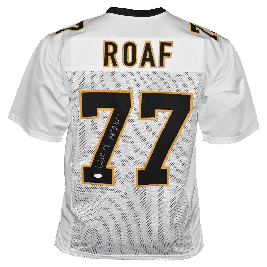 Willie Roaf Signed HOF 12 Inscription New Orleans Pro White Football Jersey (BECKETT)
