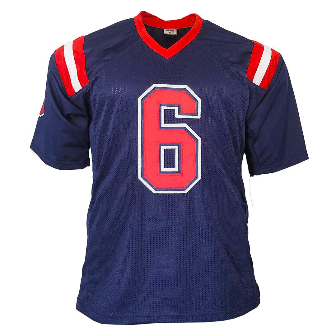 Zach Evans Signed Ole Miss College Navy Football Jersey (JSA) -