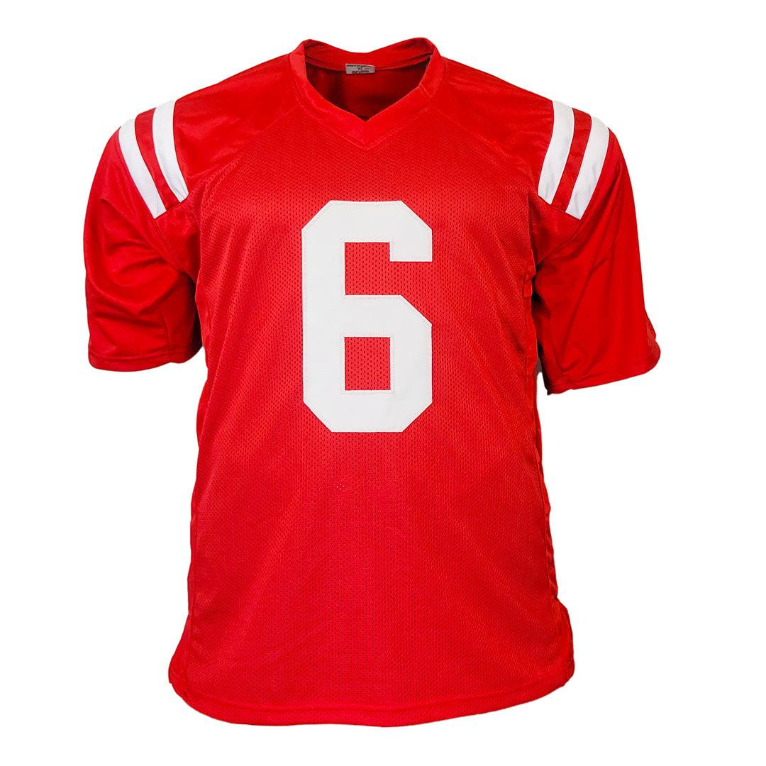 Zach Evans Signed Ole Miss College Red Football Jersey (JSA) -