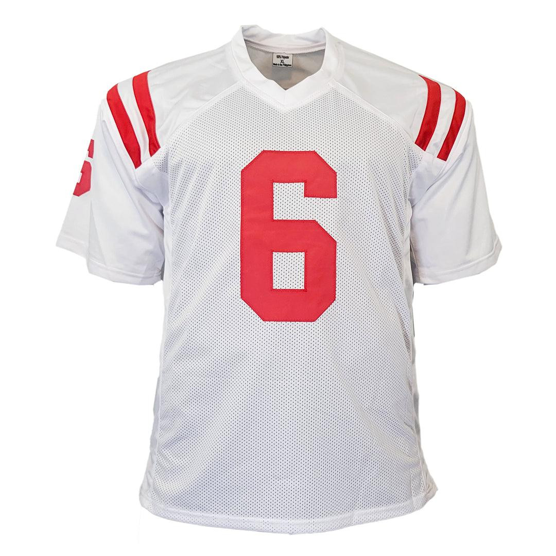 その他 football jersey Zach Evans Signed Ole Miss College White Football Jersey (JSA) -