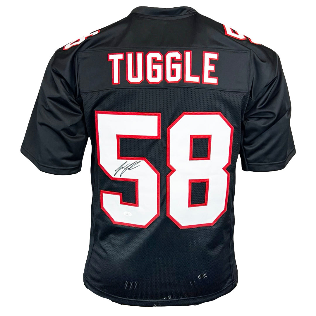 Jessie Tuggle Signed Atlanta Black Football Jersey (JSA) -
